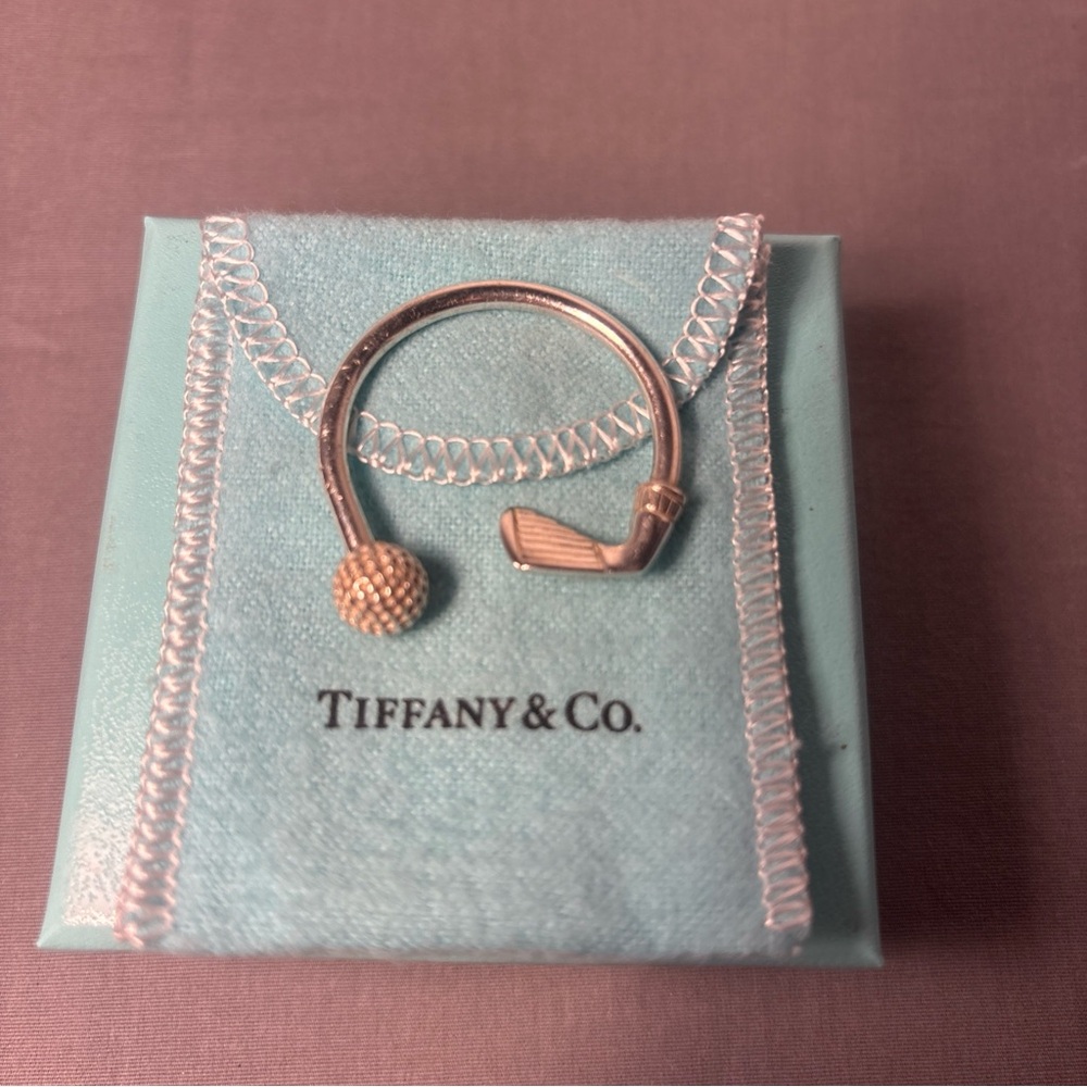 Tiffany & Co. Silver golf key ring. With pouch and box. - Picture 2 of 5